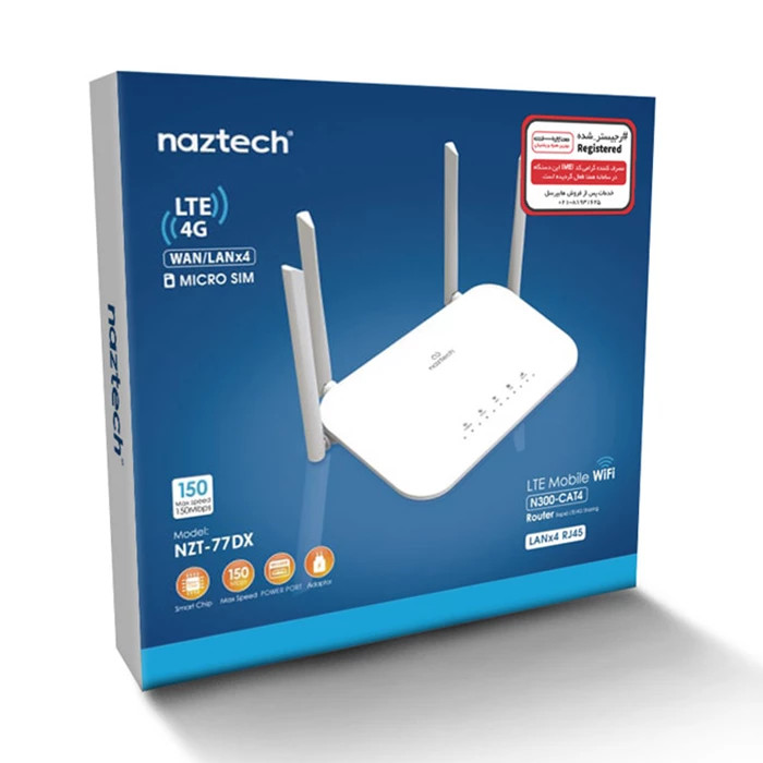 مودم 4G LTE برند نزتک(Naztech) مدل NZT-77DX | بی سیم N300