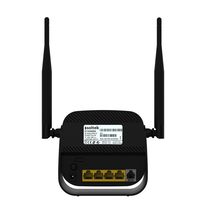مودم روتر ADSL2 Plus برند سولتک(Soltek) مدل WM305N | بیسیم N300