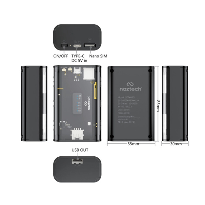 مودم 4G LTE قابل حمل برند نزتک(Naztech) مدل NZT-99G
