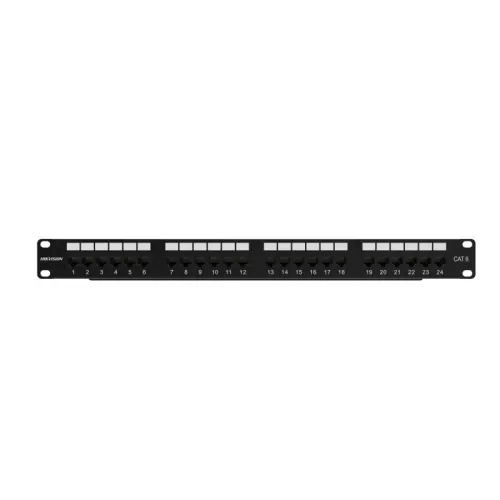 پچ پنل 24 پورت Cat6 بدون شیلد مدل DS-1CP6U24-1U - کیفیت بالای انتقال دیتا