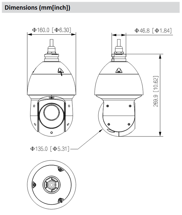 قیمت دوربین IP اسپید دام 4 مگاپیکسل برند داهوا مدل DH SD49425GB HNR