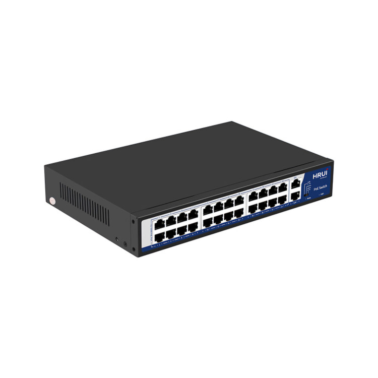 سوییچ شبکه 24 پورت PoE مگابایت و 2 پورت Uplink گیگ و یک پورت SFP گیگ مدل HR902 AF 242G 300