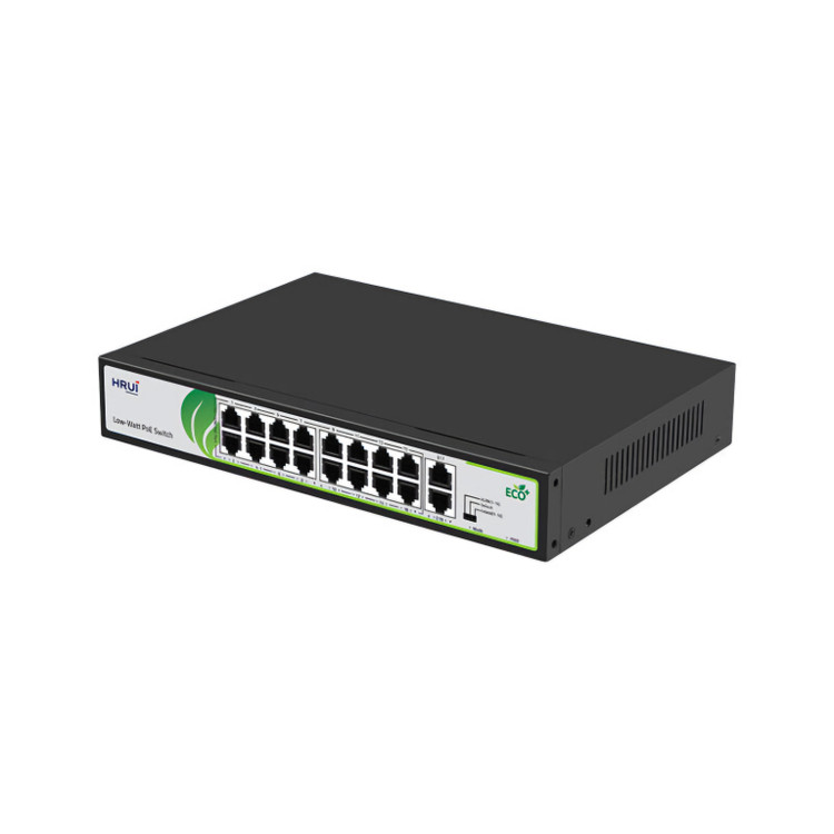 سوییچ شبکه 16 پورت PoE مگابایت و 2 پورت Uplink گیگ مدل HR902 AF 162G 200