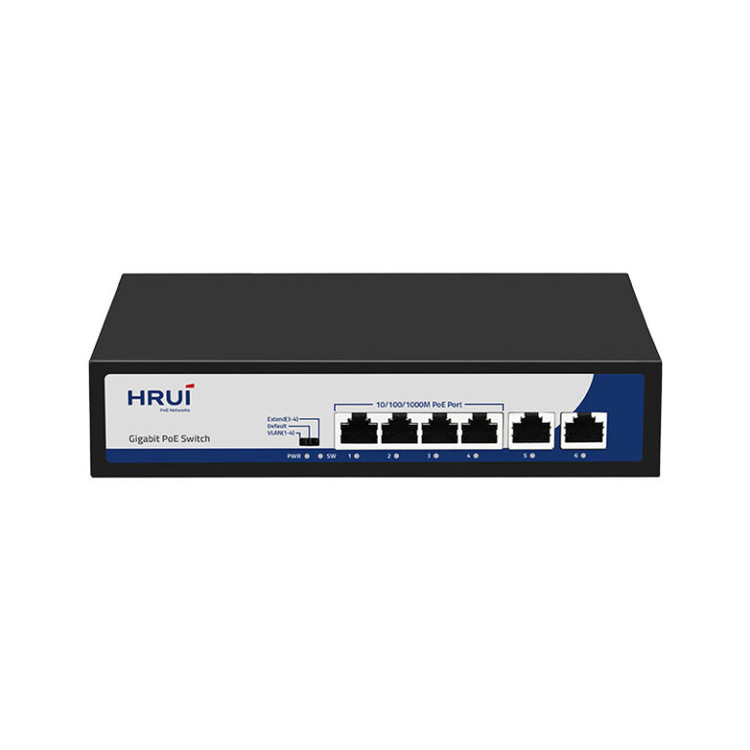 سوئیچ 4 پورت PoE گیگ و 2 پورت Uplink گیگ مدل HR900 AFG 42N