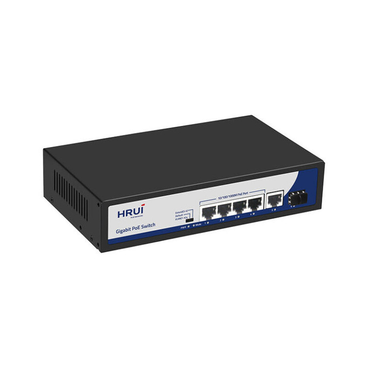 سوئیچ 4 پورت PoE گیگ و 1 پورت Uplink گیگ و 1 پورت Uplink SFP مدل HR900 AFG 411NS 120