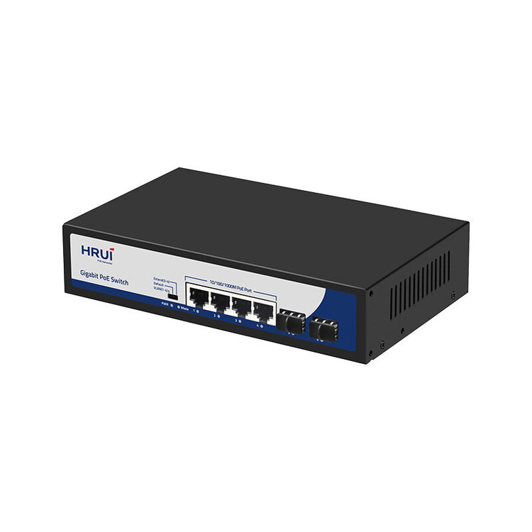 سوئیچ 4 پورت PoE گیگ و 2 پورت Uplink SFP مدل HR900 AFG 42NS 120