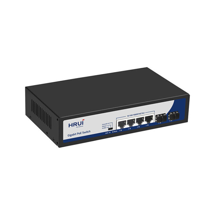 سوئیچ 4 پورت PoE گیگ و 2 پورت Uplink SFP مدل HR900 AFG 42NS 120