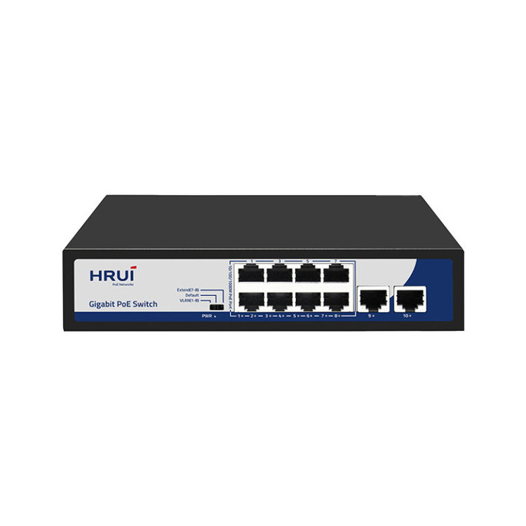سوئیچ 8 پورت PoE گیگ و 2 پورت Uplink گیگ مدل HR901 AFG 82N