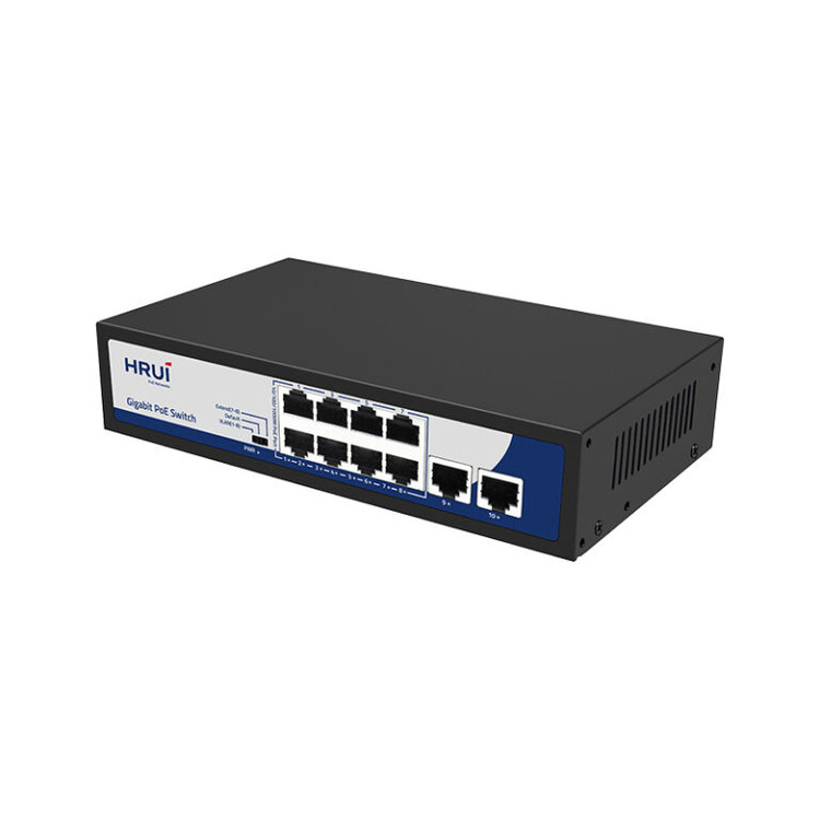 سوئیچ 8 پورت PoE گیگ و 2 پورت Uplink گیگ مدل HR901 AFG 82N