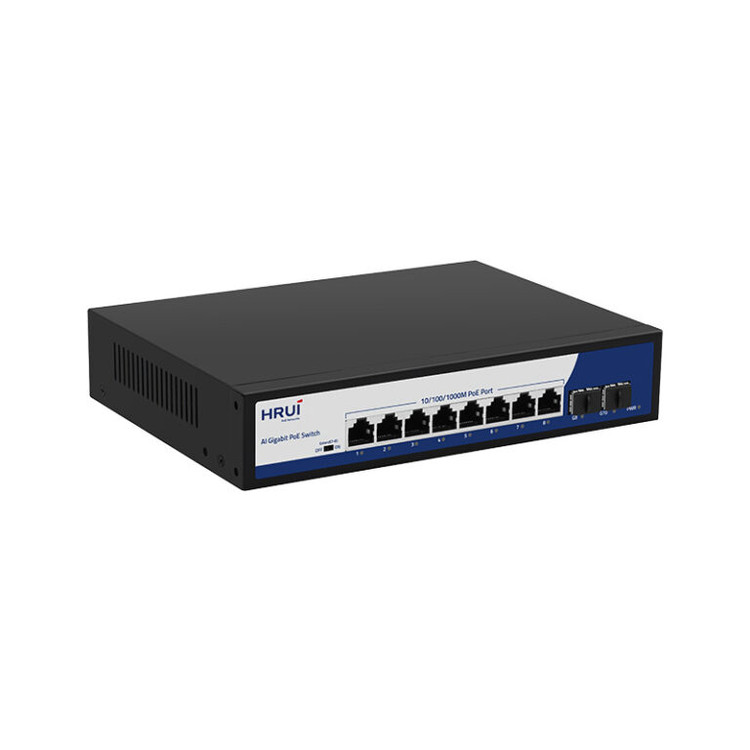 سوئیچ 8 پورت PoE گیگ و 2 پورت SFP مدل HR900 AFG 82NS