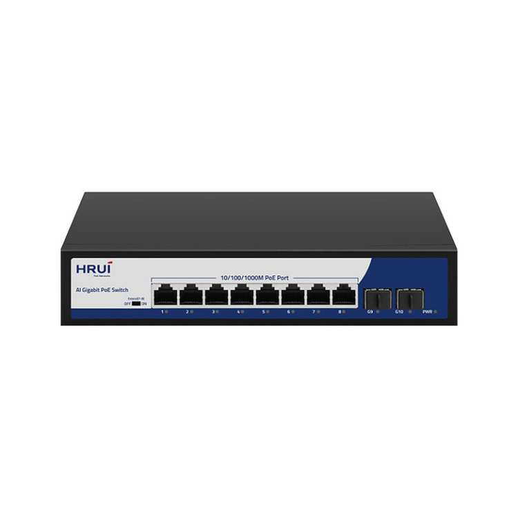 سوئیچ 8 پورت PoE گیگ و 2 پورت SFP مدل HR900 AFG 82NS