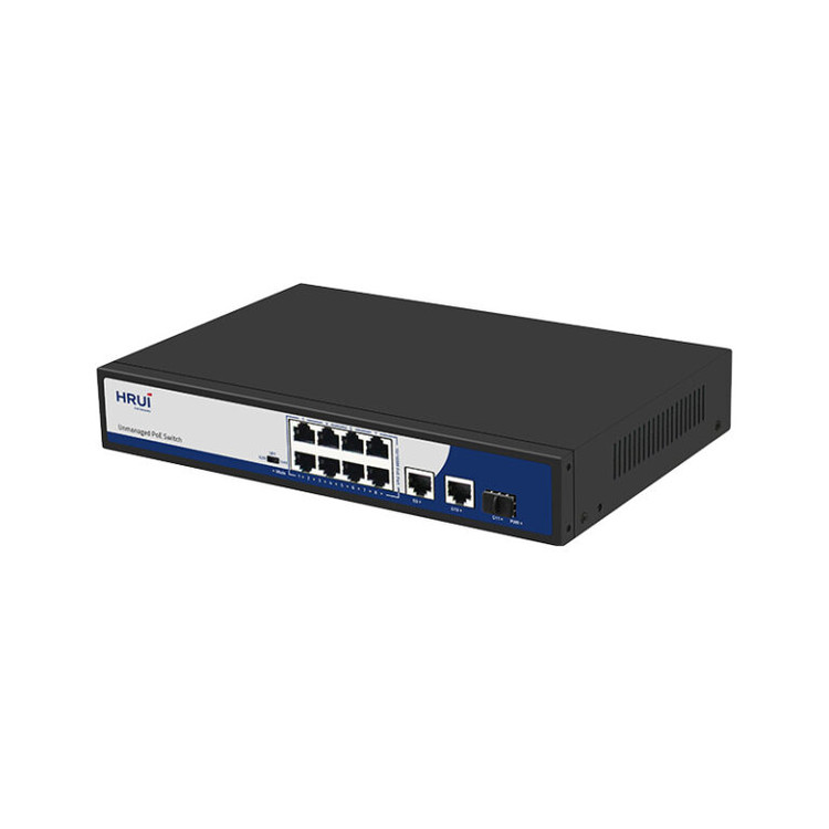 سوئیچ 8 پورت 10/100Mbps PoE و 2 پورت Uplink گیگ و 1 پورت SFP گیگ مدل HR901 AF 821GNS