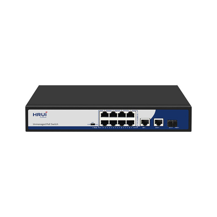 سوئیچ 8 پورت 10/100Mbps PoE و 2 پورت Uplink گیگ و 1 پورت SFP گیگ مدل HR901 AF 821GNS