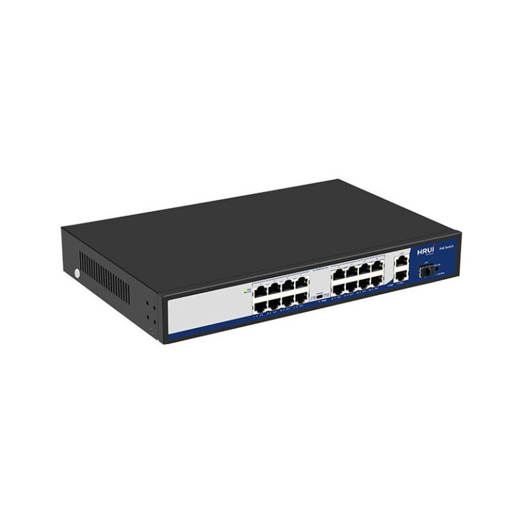 سوئیچ 16 پورت PoE و 2 پورت Uplink گیگ و 1 پورت SFP Uplink گیگ مدل HR900 AF 1621GS 300