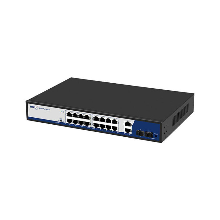 سوئیچ 16 پورت PoE گیگ و 2 پورت Uplink گیگ و 2 پورت SFP Uplink گیگ مدل HR900 AFG 1622S 300