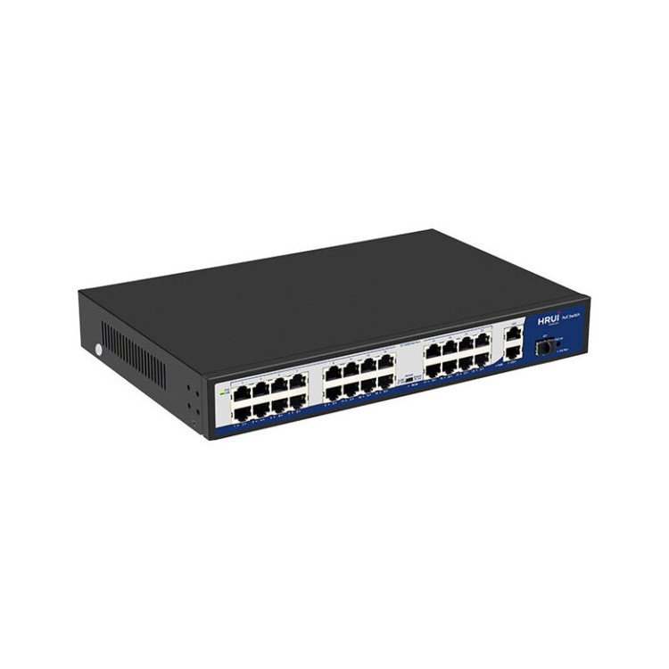 سوئیچ 24 پورت 10/100Mbps PoE و 2 پورت Uplink گیگ و یک پورت SFP گیگ مدل HR900 AF 2421GS 300
