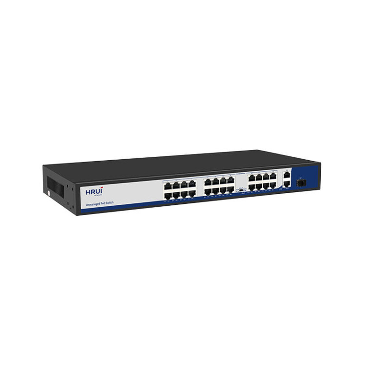 سوئیچ 24 پورت 10/100Mbps PoE و 2 پورت Uplink گیگ و 1 پورت فیبر نوری مدل HR901 AF 2421GS 400