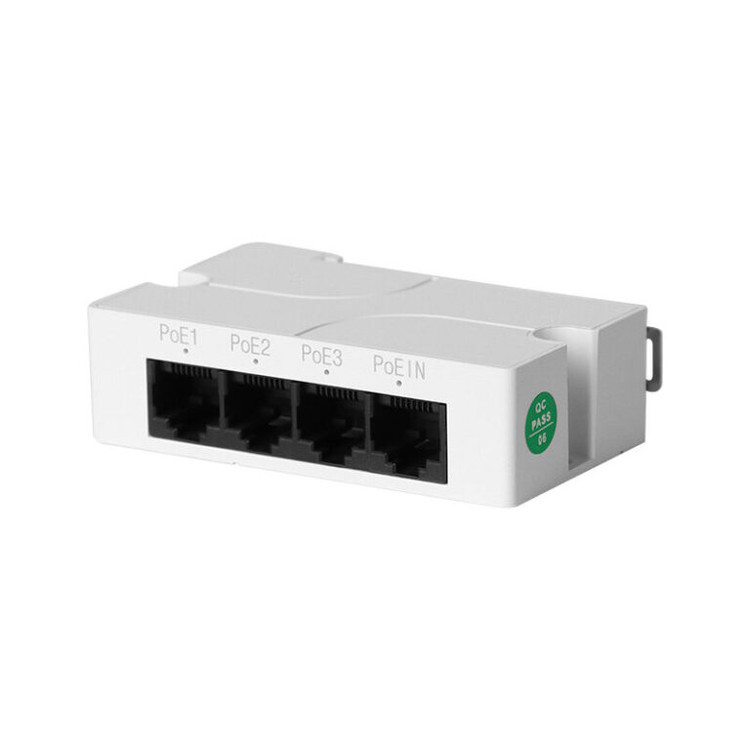 خرید اکستندر PoE ۱پورت ورودی و ۳ پورت خروجی ۱۰/۱۰۰ برند HRUI مدل HR POE013