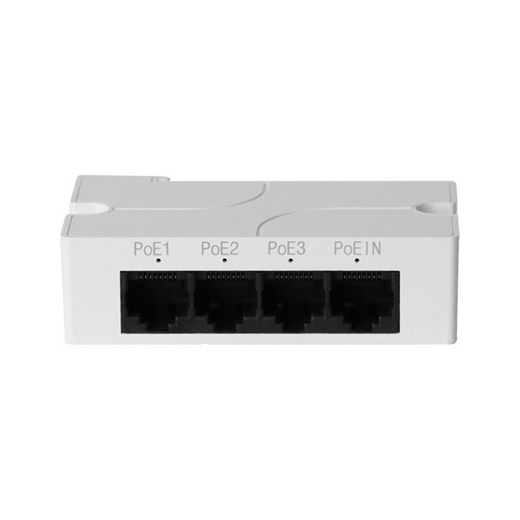 خرید اکستندر PoE ۱پورت ورودی و ۳ پورت خروجی ۱۰/۱۰۰ برند HRUI مدل HR POE013