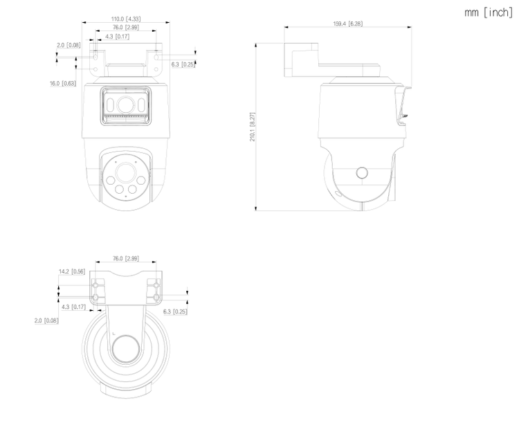 قیمت دوربین IP اسپید دام 2+2 مگاپیکسل برند داهوا مدل DH SDT2A200 2F NB A PV